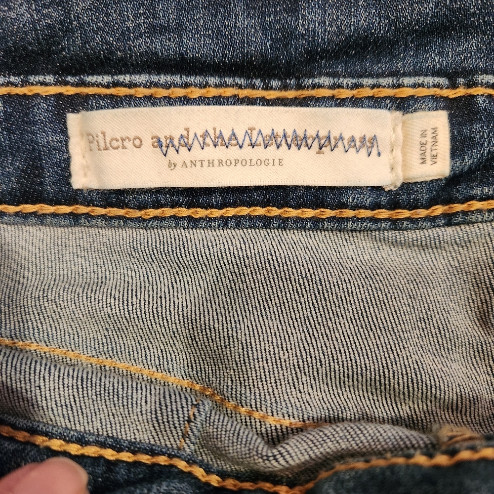 Anthropologie Pilcro And The Letterpress Button Fly High Rise Slim Jean Size 26 - Picture 8 of 14